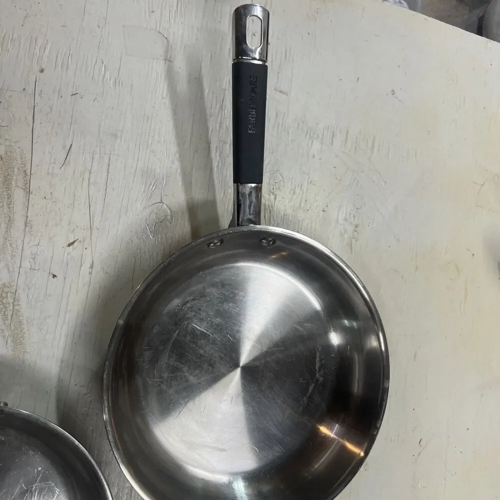 Farberware Millennium Skillet Frying Pans 18/10 Stainless Steel Set Lot Of 2